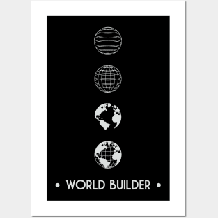 World Builder white on black Posters and Art